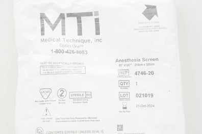 MTI 4746-20 Optics One Anesthesia Screen 85 inch x 216 inch